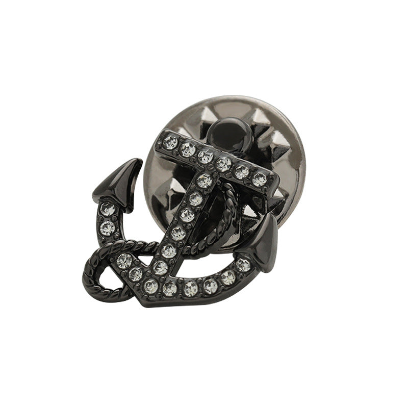 Anchor Diamond Alloy Decorative Badge Collar Pin Brooch 6 Pack - Lots of Buttons