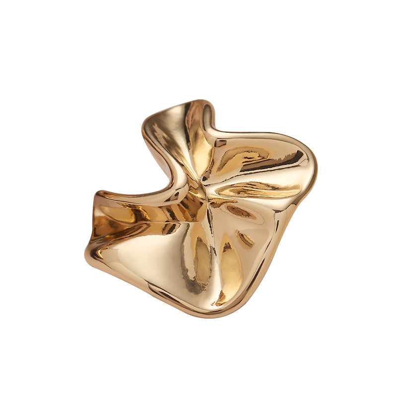 Light Luxury 3D Wrinkled Gold Zinc Alloy Metal Button with Shank 5pcs - Lots of Buttons