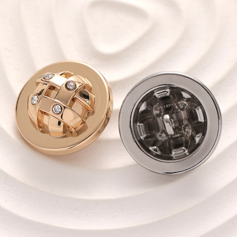 Diamond Mushroom Geometric Arch-Shaped Metal Button 6pcs - Lots of Buttons