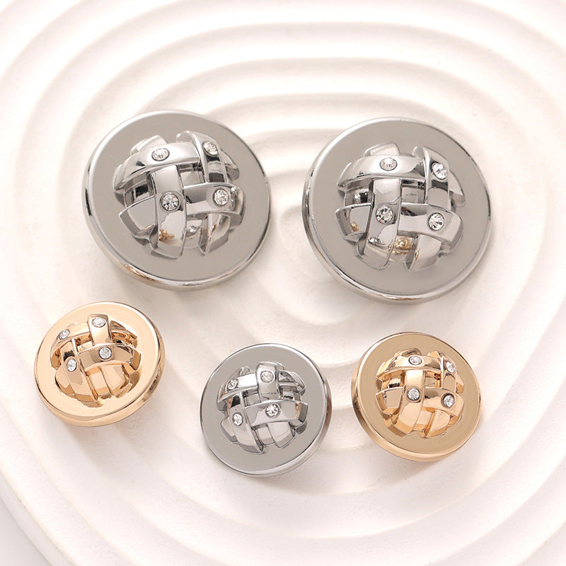 Diamond Mushroom Geometric Arch-Shaped Metal Button 6pcs - Lots of Buttons