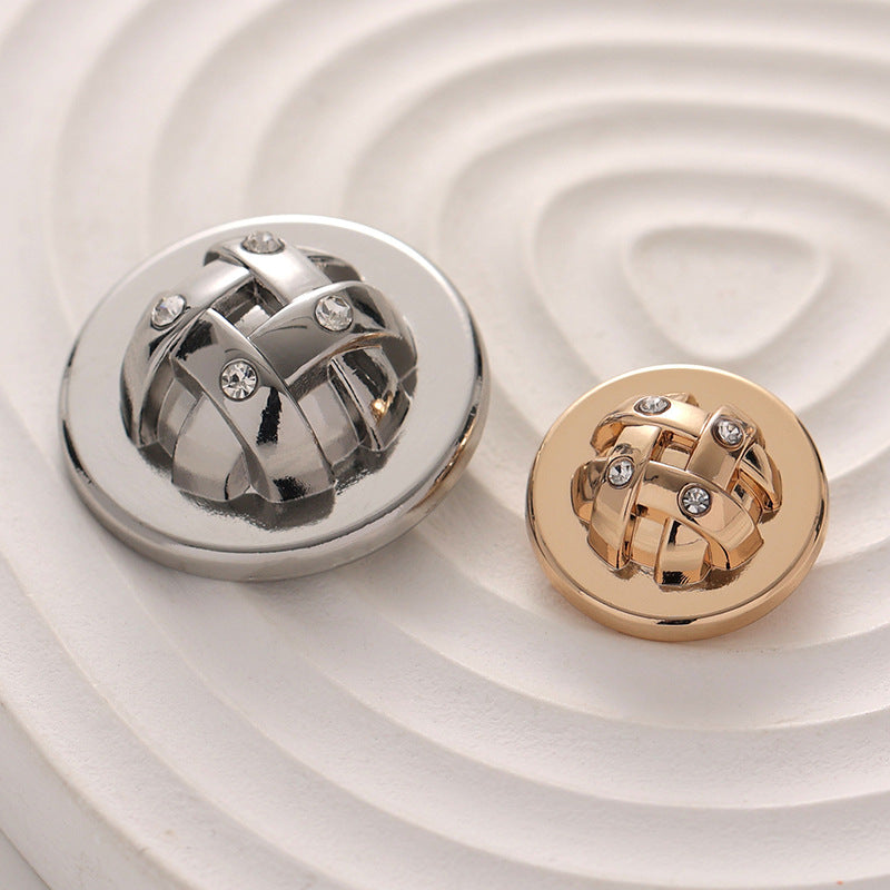 Diamond Mushroom Geometric Arch-Shaped Metal Button 6pcs - Lots of Buttons