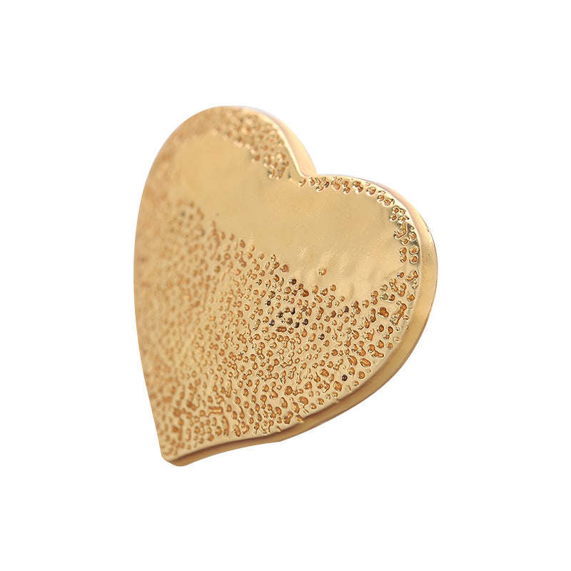 25mm Golden Heart-Shaped Speckled Metal Sewing Button 6pcs - Lots of Buttons