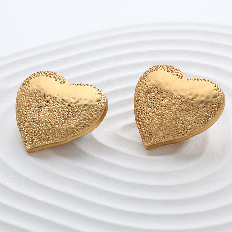 25mm Golden Heart-Shaped Speckled Metal Sewing Button 6pcs - Lots of Buttons