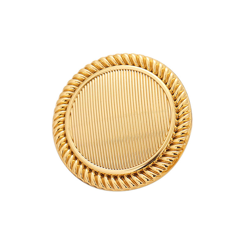 Classic and Simple Striped Gold Metal Button with Handle 10pcs - Lots of Buttons