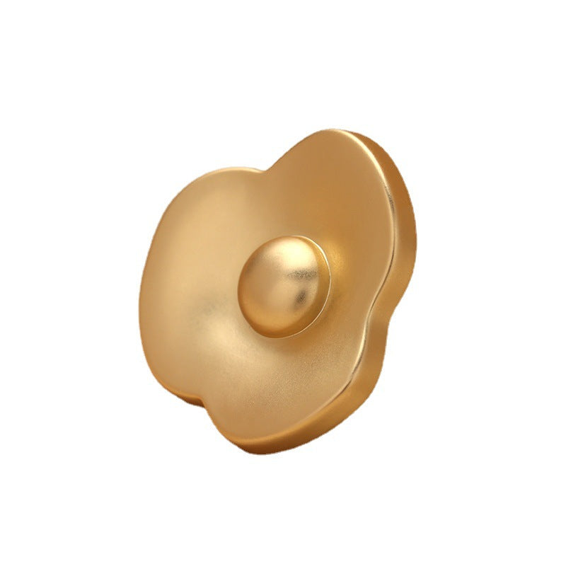 Clover-Shaped Gold and Silver Zinc Alloy Metal Button 6pcs - Lots of Buttons