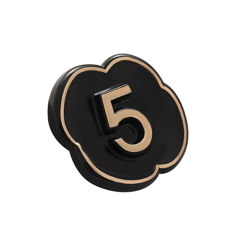 Number 5 Lacquer Pearlescent Floral Metal Hand-Sewn Button 10pcs - Lots of Buttons