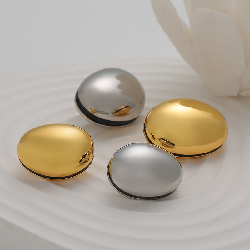 Hollow 3D Oval Egg-Shaped Metal Button 5pcs - Lots of Buttons