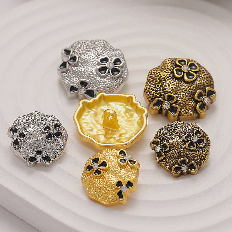 18-23mm Butterfly Ripple Diamonds Floral Metal Sewing Button 6pcs - Lots of Buttons
