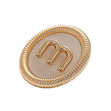 20mm Elegant Shell Inlaid  MRound Gold Metal Buttons 5pcs - Lots of Buttons