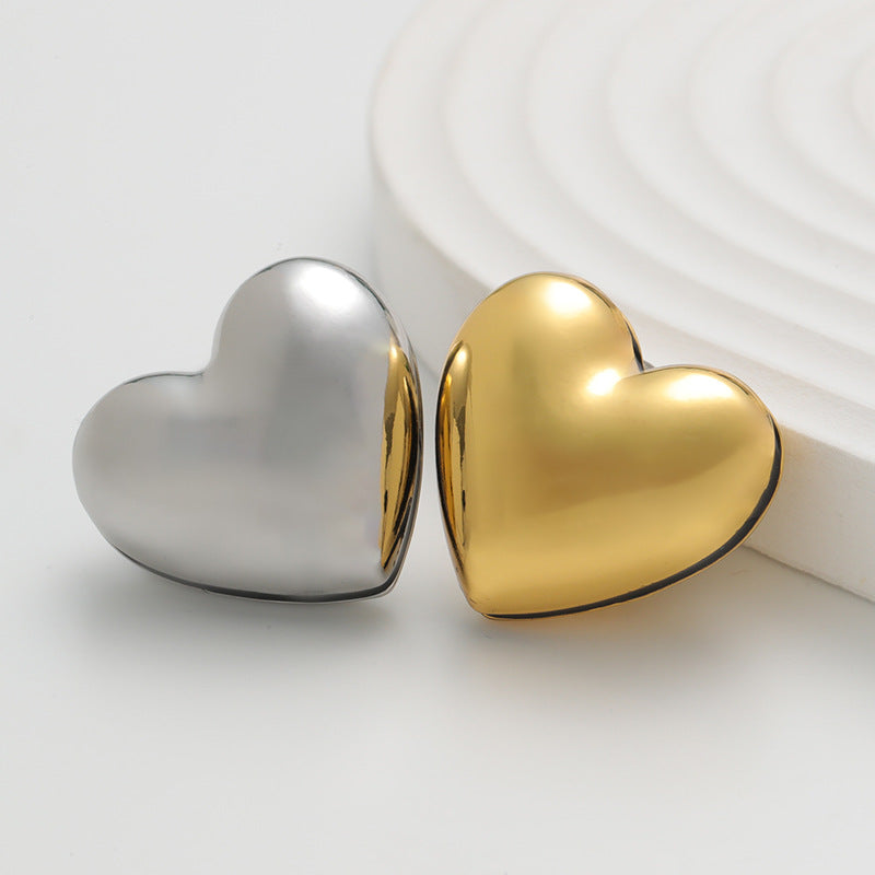 20-25mm Hollow 3D Heart-Shaped Alloy Button for Coat Jacket 5pcs - Lots of Buttons