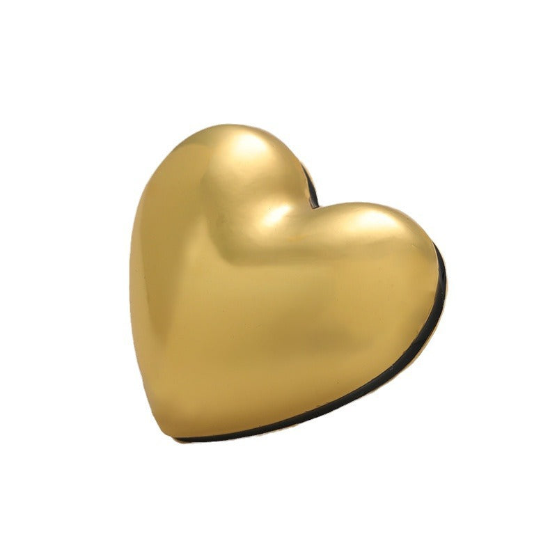 20-25mm Hollow 3D Heart-Shaped Alloy Button for Coat Jacket 5pcs - Lots of Buttons