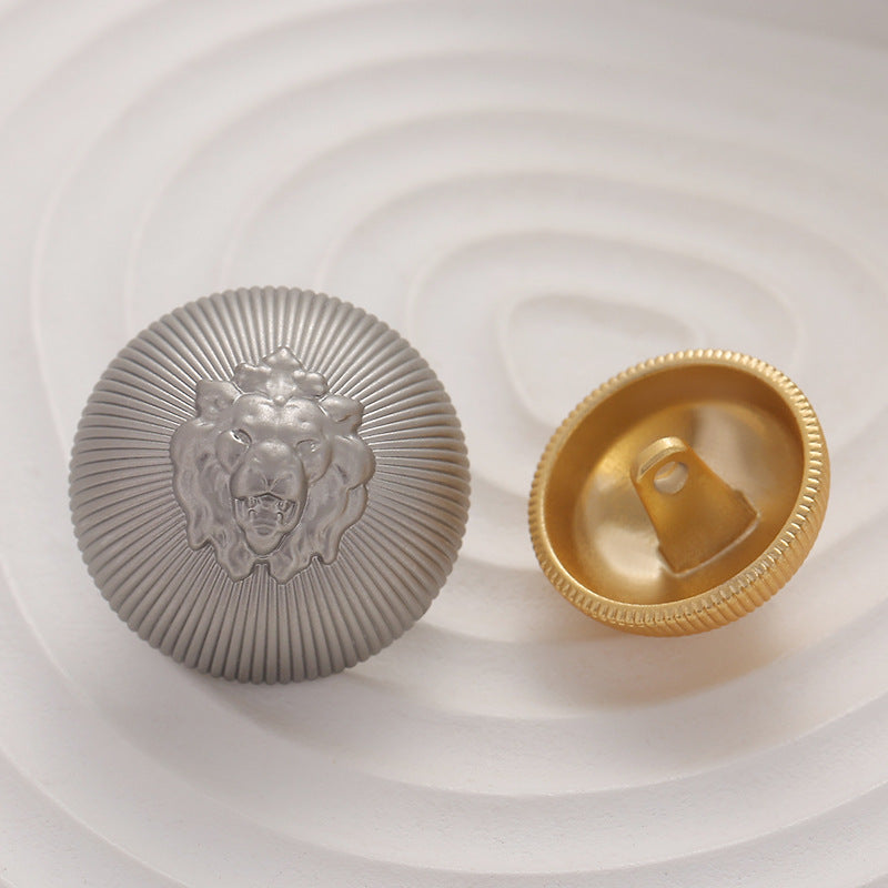 Lion Head Mushroom Vintage Metal Button with Handle 6 Pack - Lots of Buttons