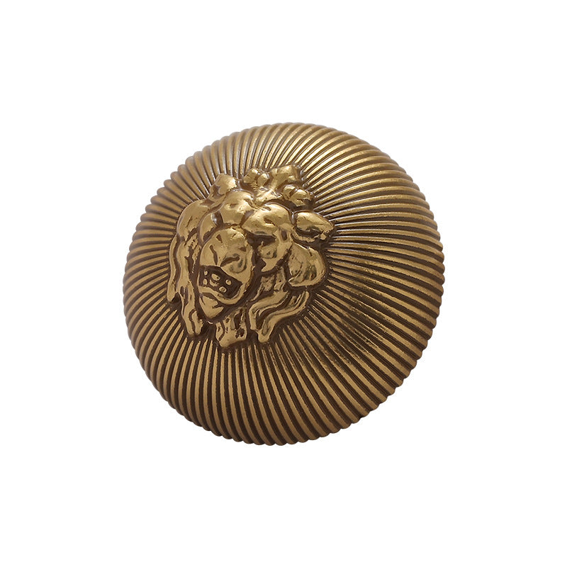 Lion Head Mushroom Vintage Metal Button with Handle 6 Pack - Lots of Buttons