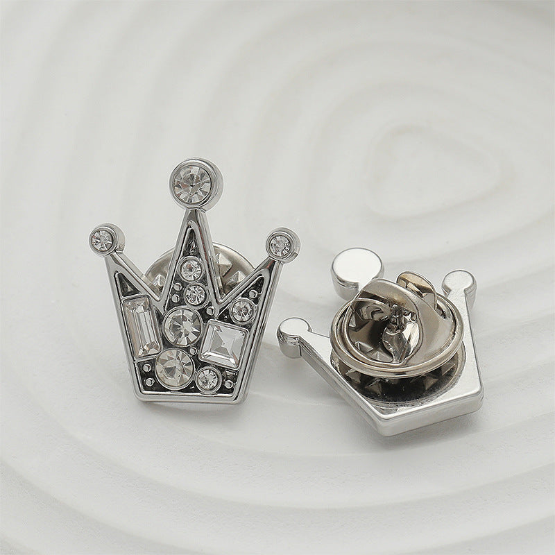 Silver Polygonal Diamond Metal Badge Brooch 3pcs - Lots of Buttons
