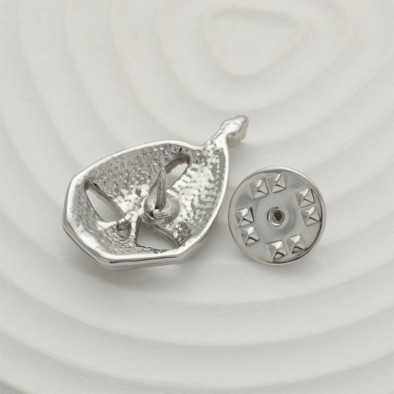 Silver Sailboat Full Diamond Design Fashion Metal Brooch Pin 2pcs - Lots of Buttons