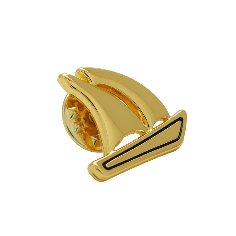 Rose Gold and Silver Luxury Metal Boat-Shaped Brooch Pin 3 Pack - Lots of Buttons