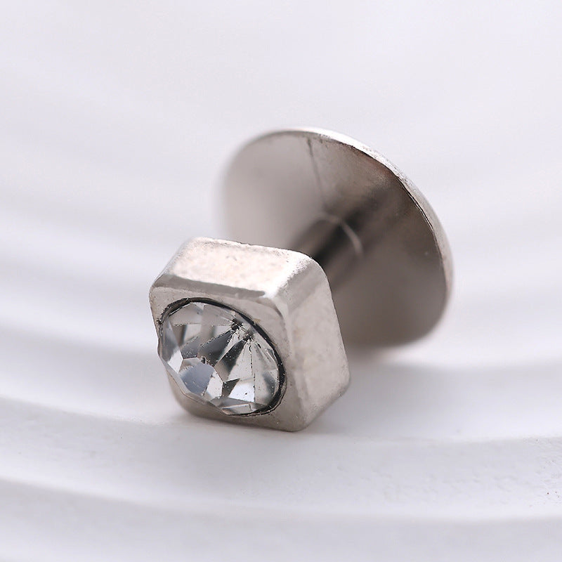 10mm Silver Crystal Cufflinks Fashion Shirt Studs 10pcs - Lots of Buttons