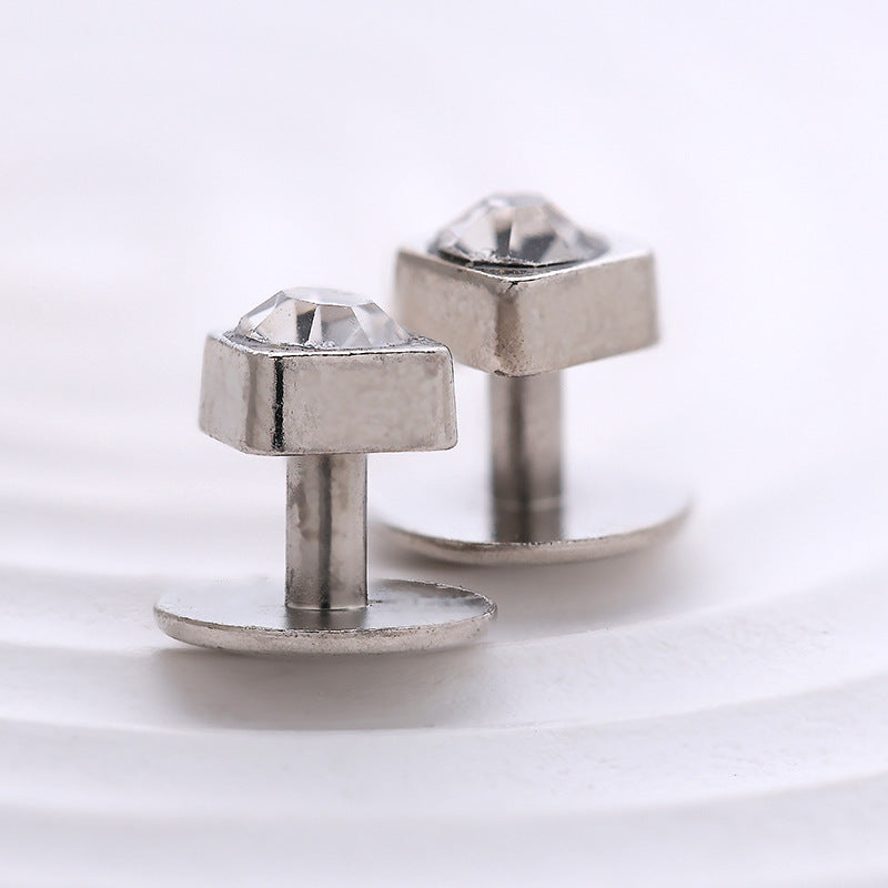 10mm Silver Crystal Cufflinks Fashion Shirt Studs 10pcs - Lots of Buttons