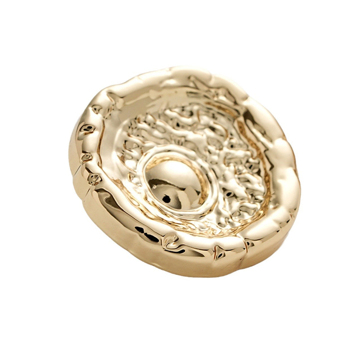 Retro and High-End Concave Irregular Metal Shank Button 5pcs - Lots of Buttons