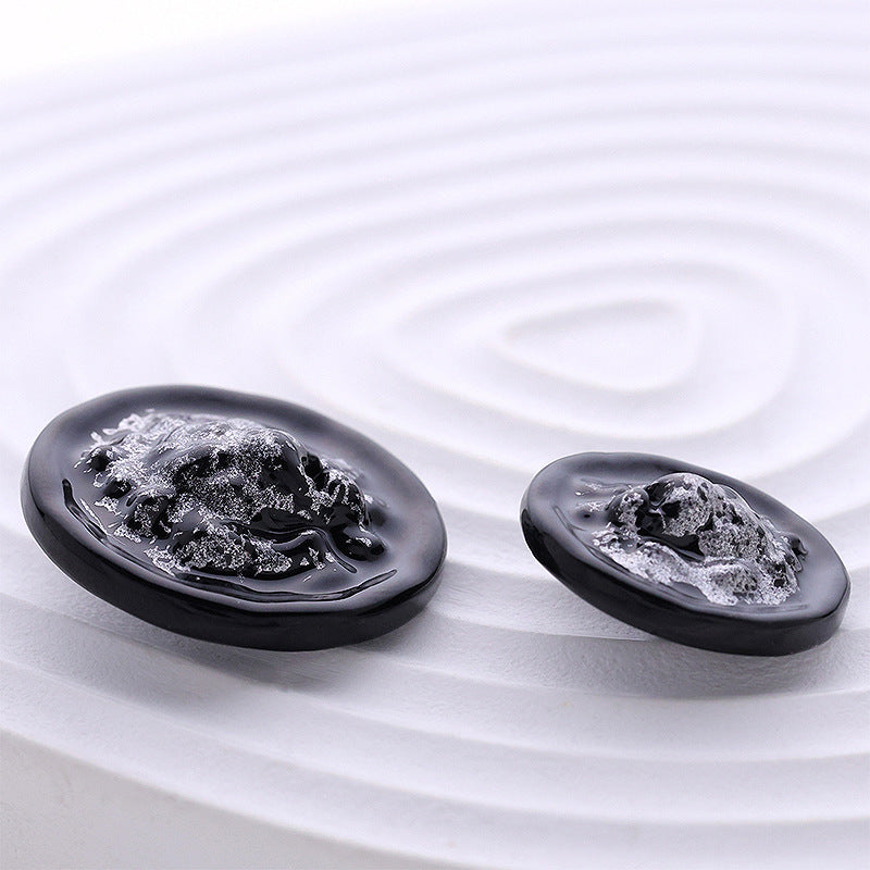 British Lion Head Ink Color Glacier Metal Blouse Button 5pcs - Lots of Buttons
