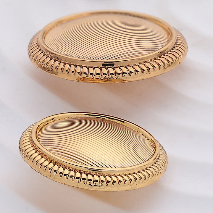 15-22mm Vintage Striped Lace Double-Sided Metal Button 10pcs - Lots of Buttons