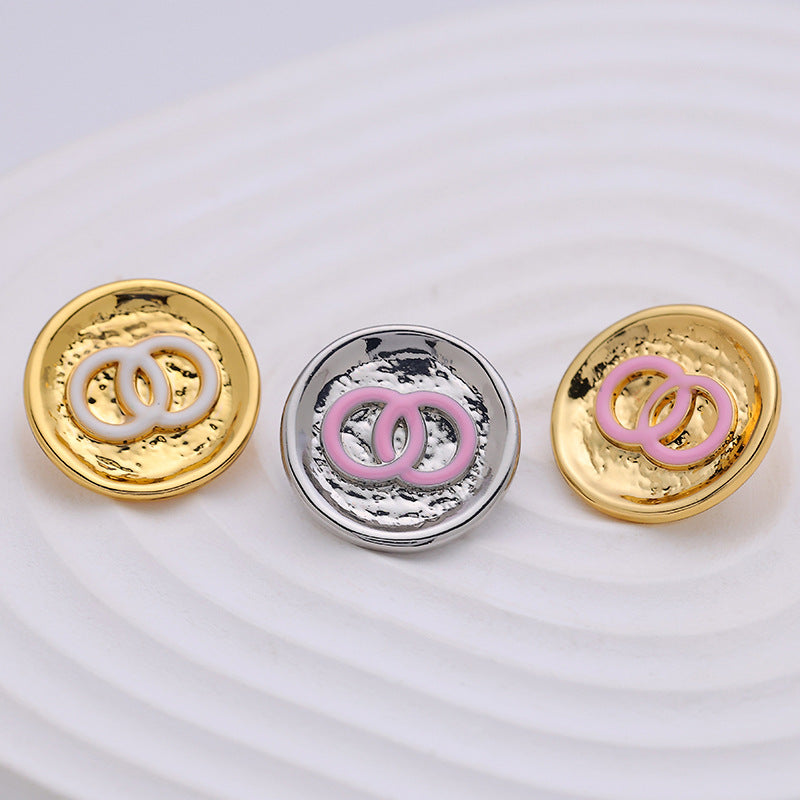 18-20mm Fashion Women's Metal Button Double Circle 10pcs - Lots of Buttons