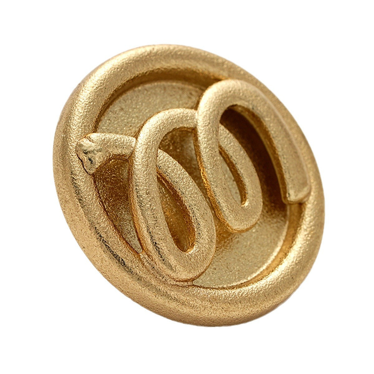 Sand Gold M Letter Three-Dimensional Relief Hollow Metal Button 5pcs - Lots of Buttons