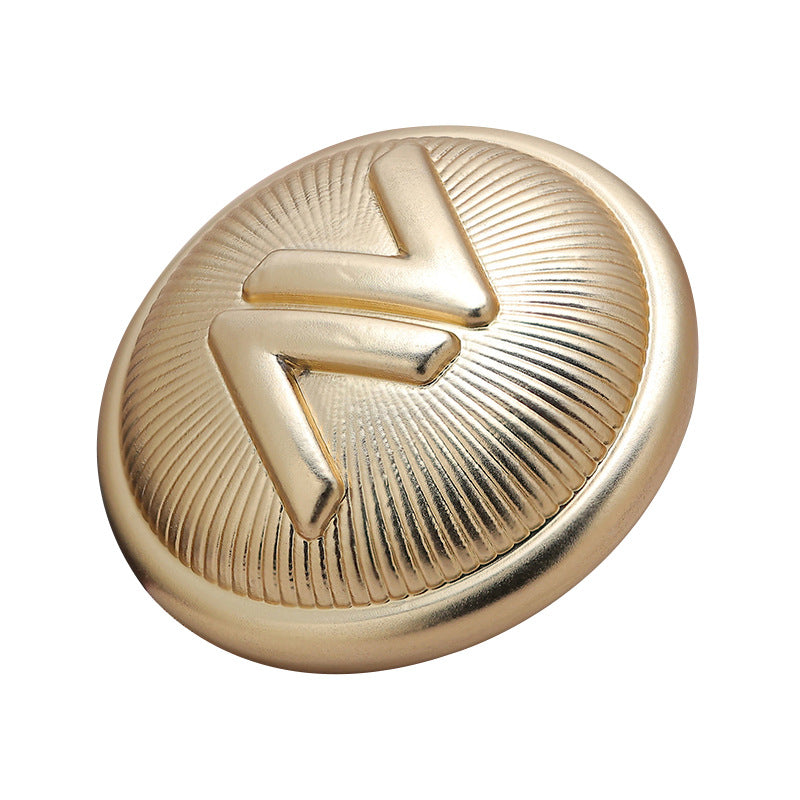 18mm Striped V Light Gold Metal Sewing Buttons 10pcs - Lots of Buttons