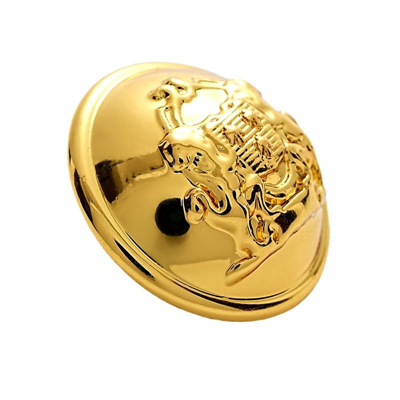 French British College Double Lion Metal Button with Handle 5pcs - Lots of Buttons