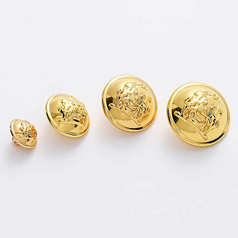 French British College Double Lion Metal Button with Handle 5pcs - Lots of Buttons