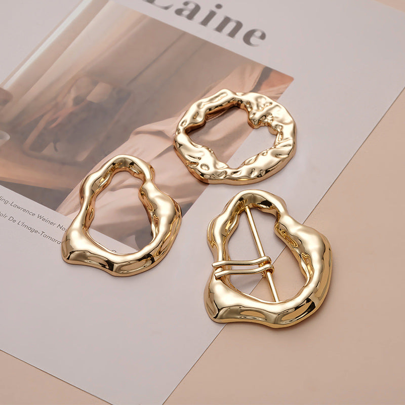 Irregular Rectangular Metal Alloy Adjustment Buckle 3pcs - Lots of Buttons