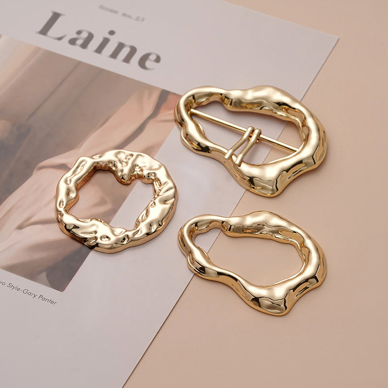 Irregular Rectangular Metal Alloy Adjustment Buckle 3pcs - Lots of Buttons