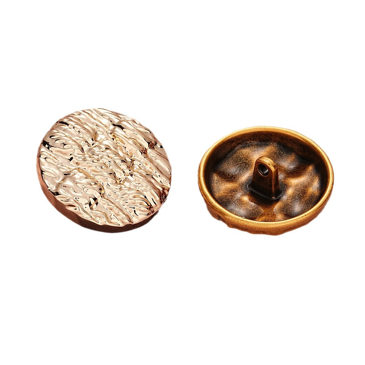 Retro Vertical and Horizontal Striped Texture Round Metal Button 10pcs - Lots of Buttons