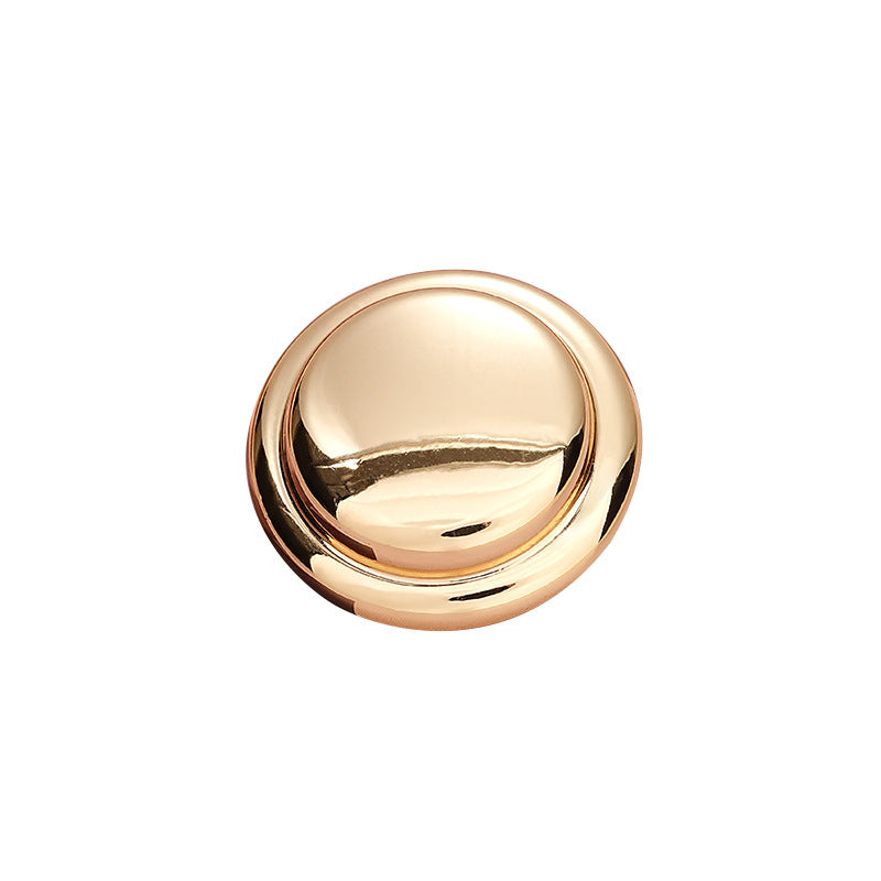 Hollow-Backed Golden Silver Round Hat-Shaped Metal Button 5pcs - Lots of Buttons