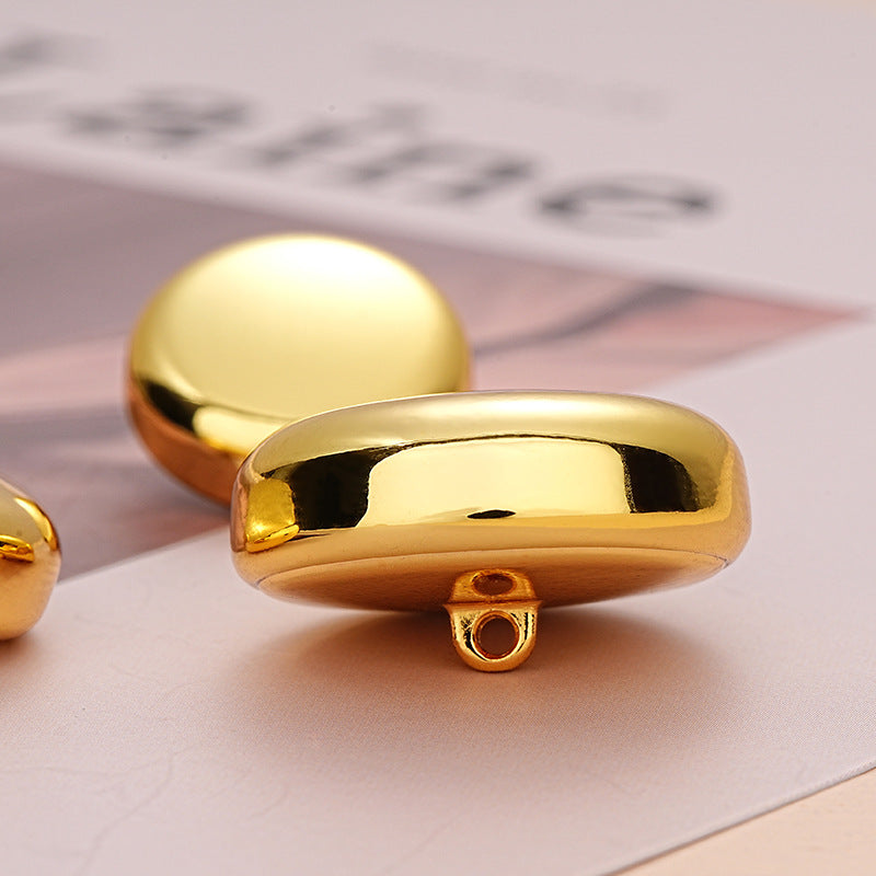 18-25mm Simple Golden Hollow Metal Decorative Button 5pcs