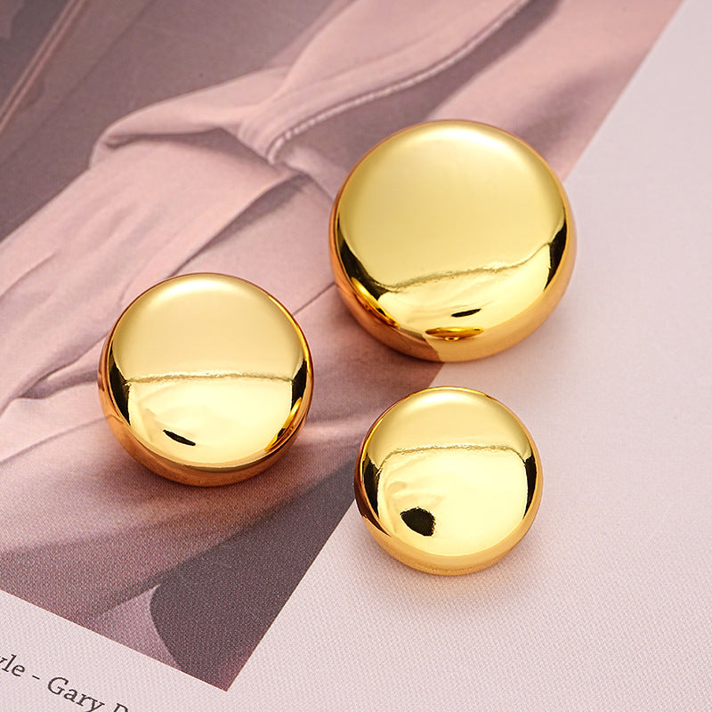 18-25mm Simple Golden Hollow Metal Decorative Button 5pcs