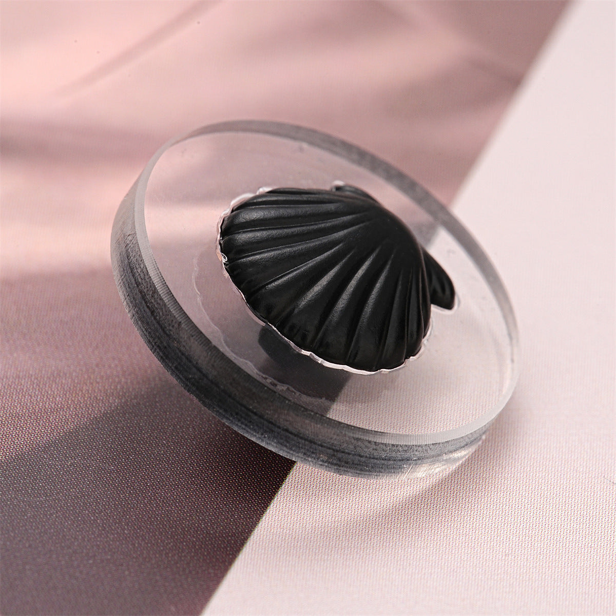 18mm Round Gold Pink Black Metal Shell & Acrylic Button 5pcs - Lots of Buttons
