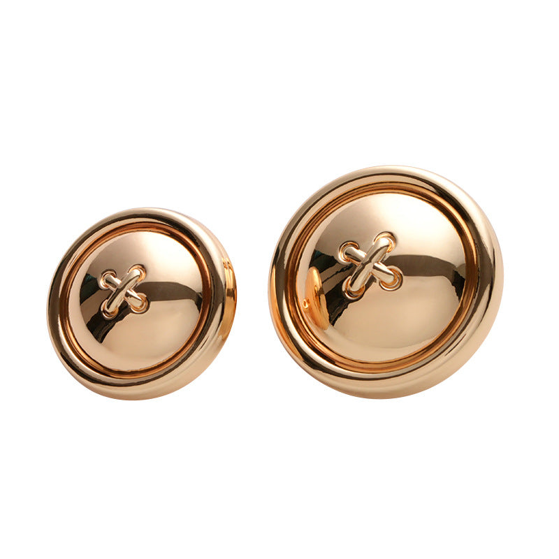 British Style Simple Back-Sealed Hollow Metal Button 5pcs - Lots of Buttons
