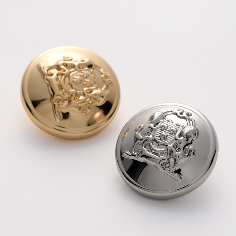 15-22mm Hollow Shiny Gold Silver Metal Button with Handle 6pcs - Lots of Buttons