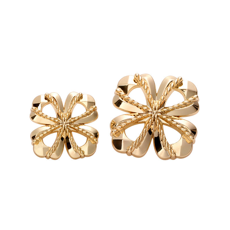 Knotted Hollow Gold Chrome Metal Sewing Shank Button 10pcs - Lots of Buttons