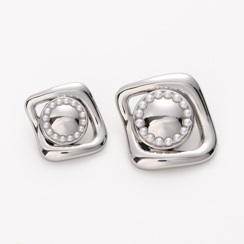 18-23mm French Retro Pearl Irregular Metal Button 5pcs - Lots of Buttons