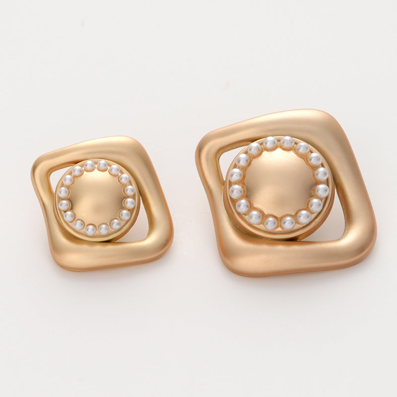 18-23mm French Retro Pearl Irregular Metal Button 5pcs - Lots of Buttons