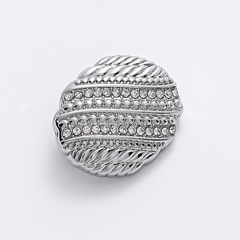 18-23mm Fashion Oval Metal Button with Diamonds 10pcs - Lots of Buttons
