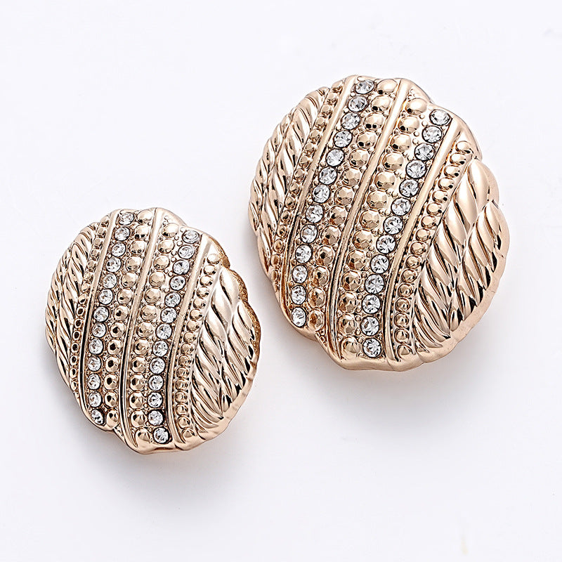 18-23mm Fashion Oval Metal Button with Diamonds 10pcs - Lots of Buttons