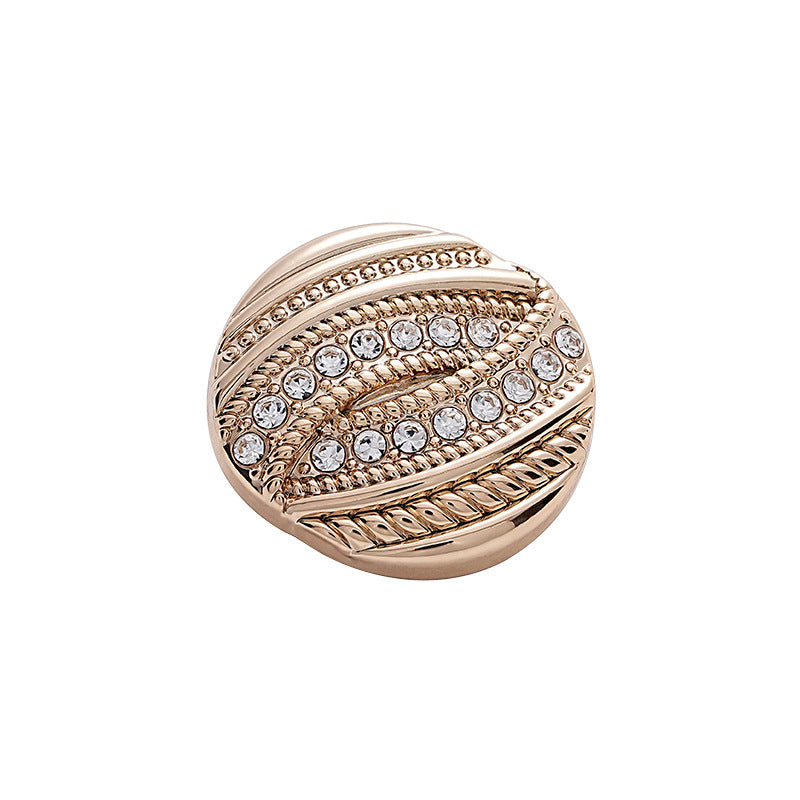 Threaded Diamond Gold Silver Metal Round Shank Button 6pcs - Lots of Buttons