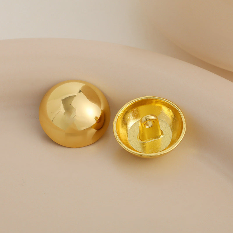 12-20mm Glossy Golden High-Foot Mushroom Metal Button 10pcs - Lots of Buttons