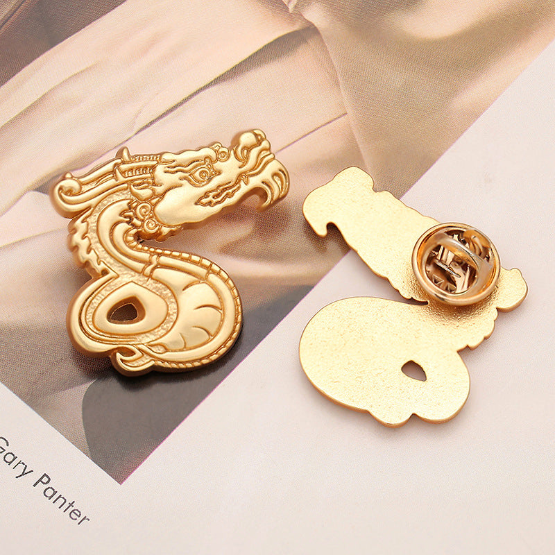 Chinese Trend Dragon Year Zodiac Brooch 6pcs