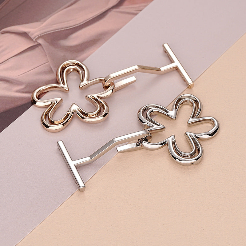 Flower-Shaped Metal Pair Decorative Hook Buckle 3pcs - Lots of Buttons