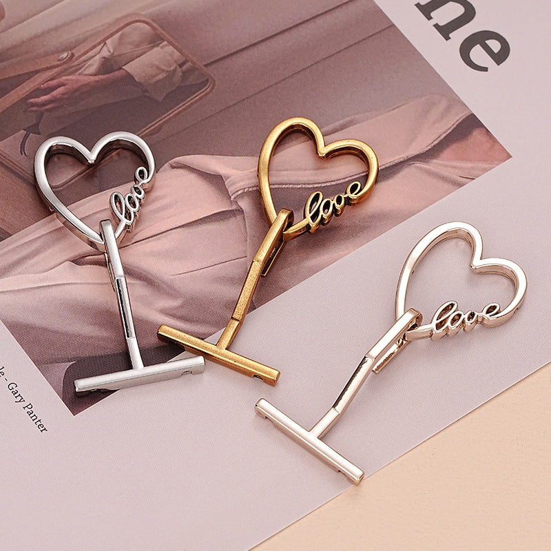 Heart-Shaped Metal Hook Buckle 3pcs - Lots of Buttons