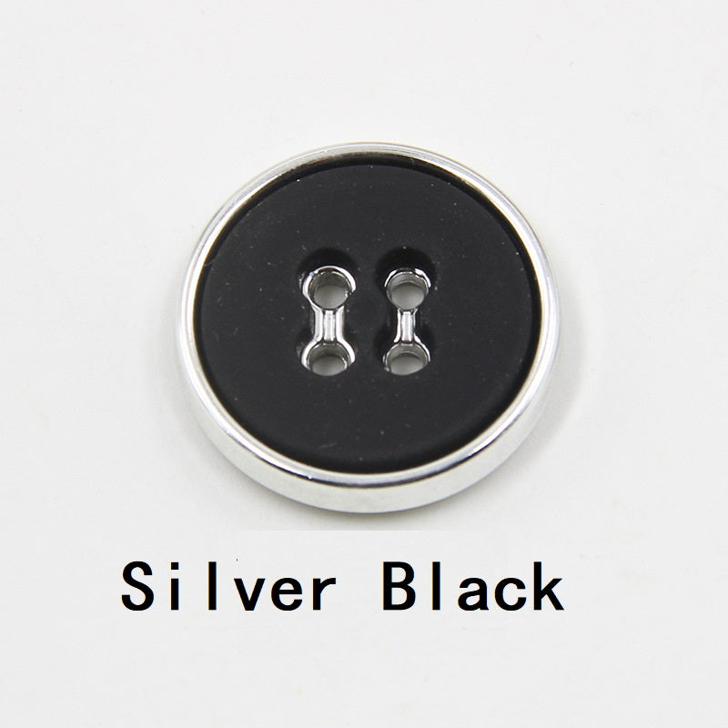 12.5-30mm Round Four-Hole Black White Plastic Buttons Gun Edge 100pcs - Lots of Buttons
